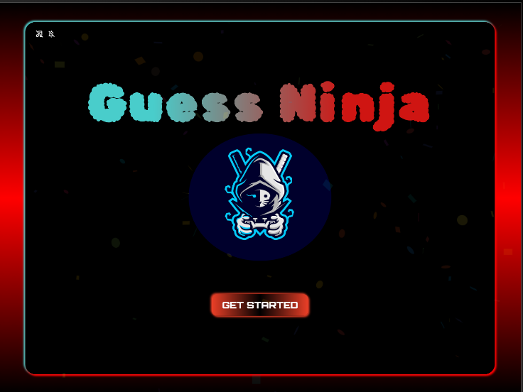 Screenshot of the home page of the Guess Ninja game.